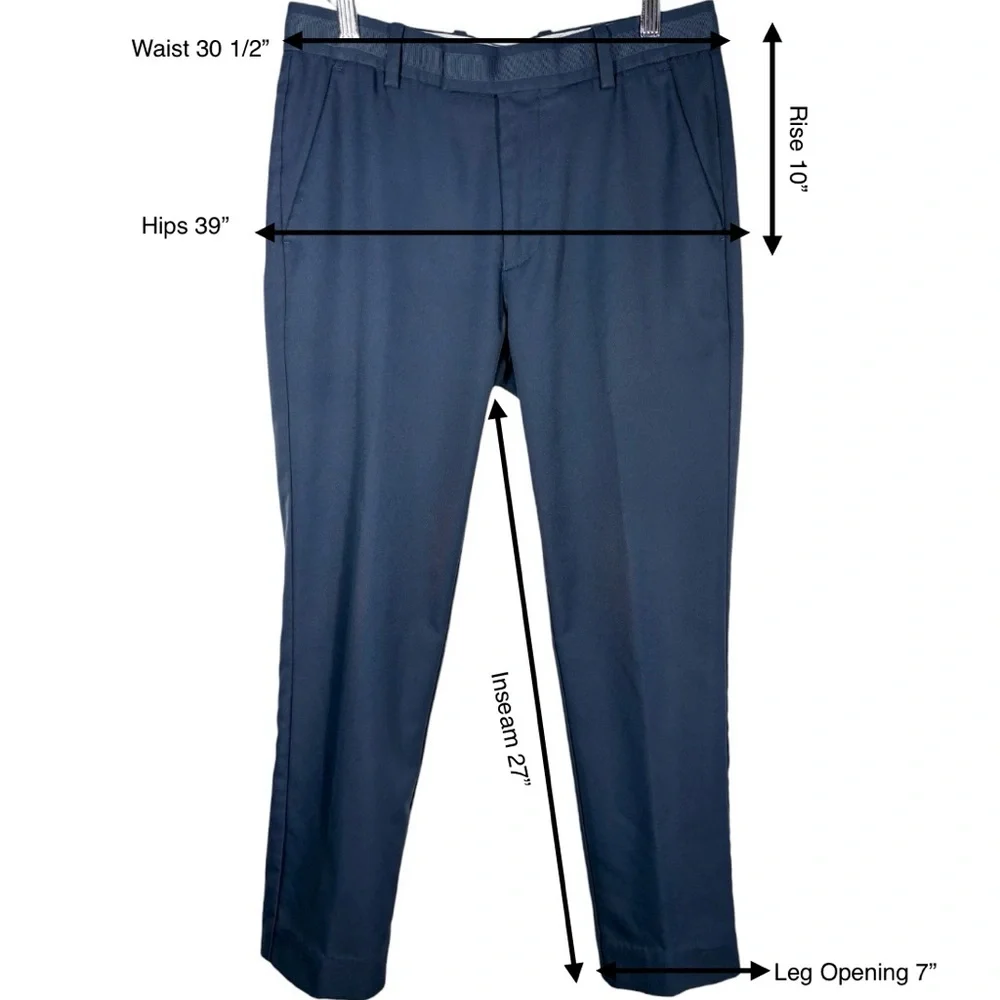 G/Fore Mens Chino Golf Performance Pants Size 30 Navy Blue Classic Tapered - Picture 11 of 11